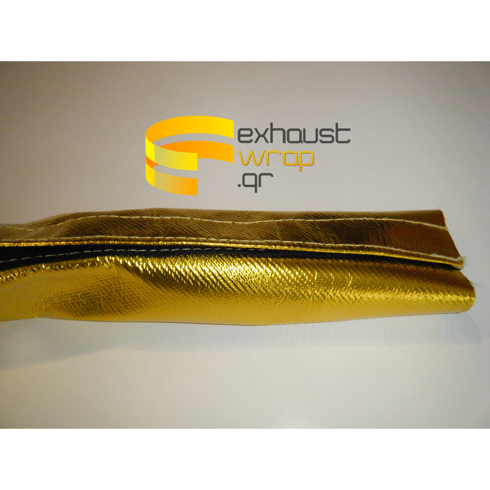 Gold Sleeve - Fibreglass & Gold Foil Heat Shield, up to 50mm Inside Diameter - 300mm Length - ExhaustWrap.gr **OUT OF STOCK UNTIL MID OCT**