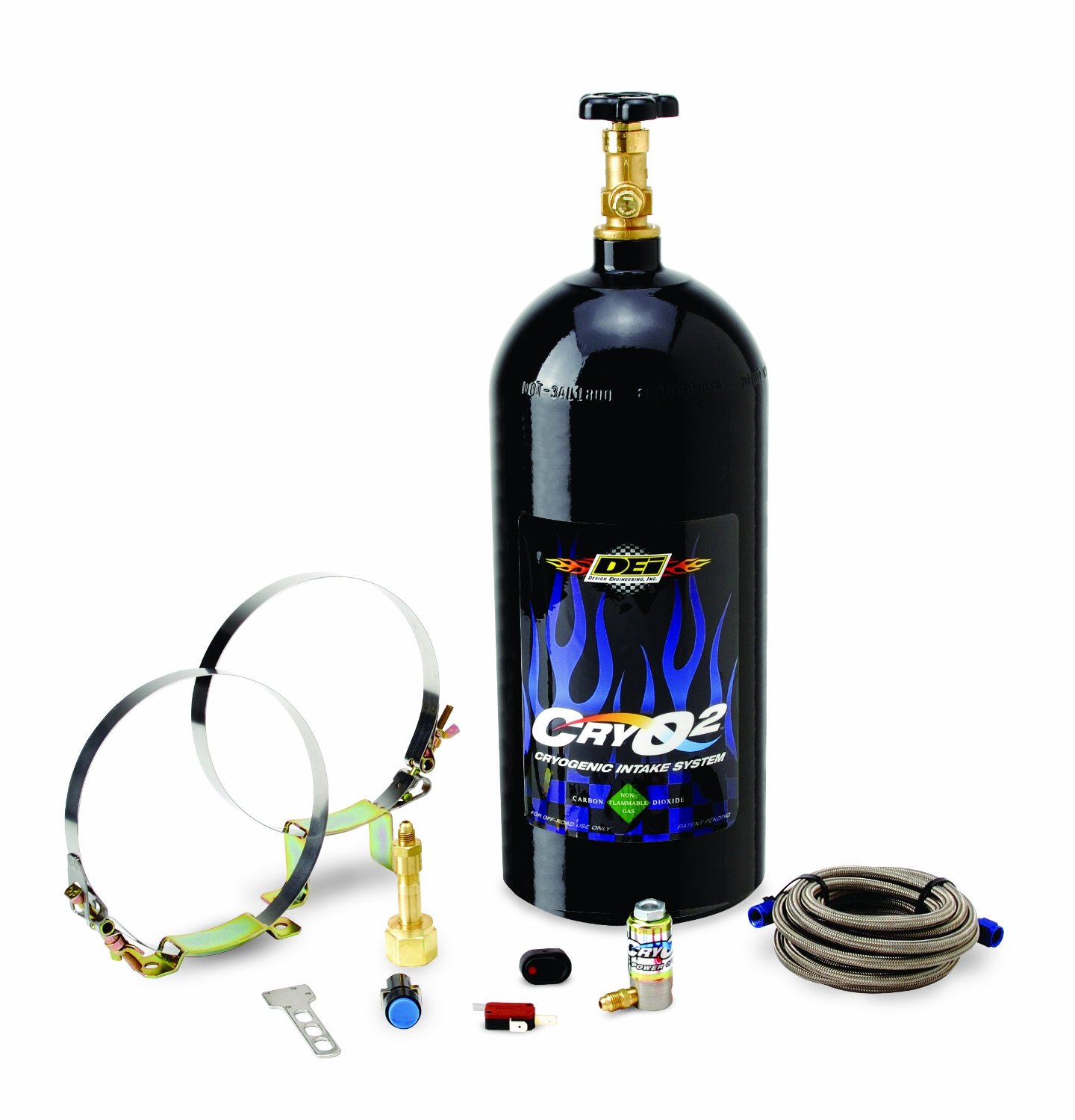 CRY02 Tank and Installation Kit (10 lb Tank) Includes Pedal Switch, Solenoid & Accessories - Suitable for Nitrous