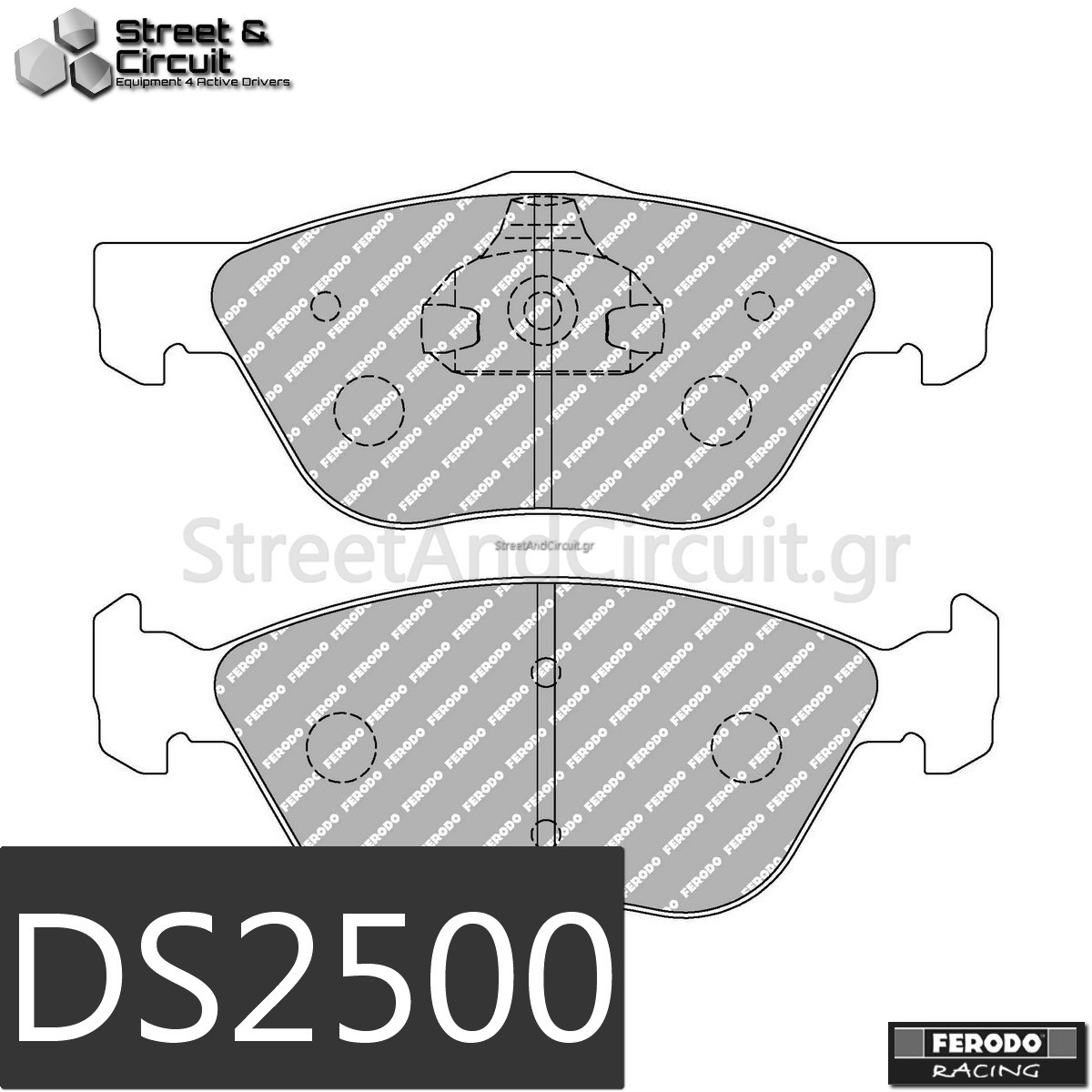 2.5 V6 155 1992-1997 (FRONT), Brake System: ATE - Ferodo Racing Τακάκια *DS2500*