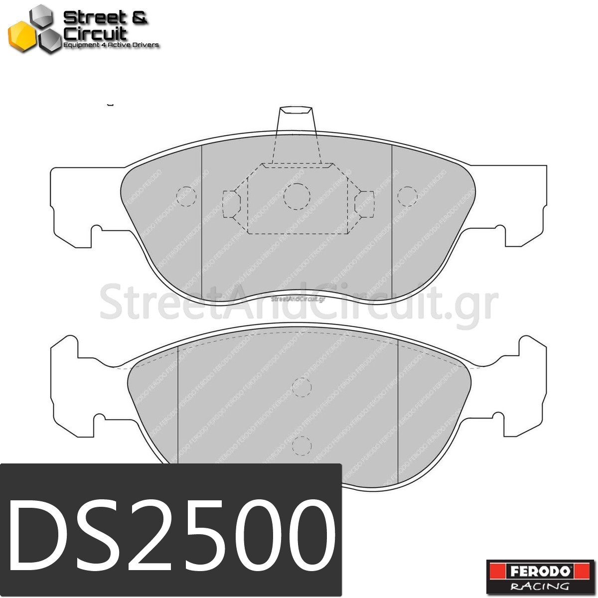 1.4 Twin Spark 16V 145 1994-2001 (FRONT), Brake System: ATE - Ferodo Racing Τακάκια *DS2500*