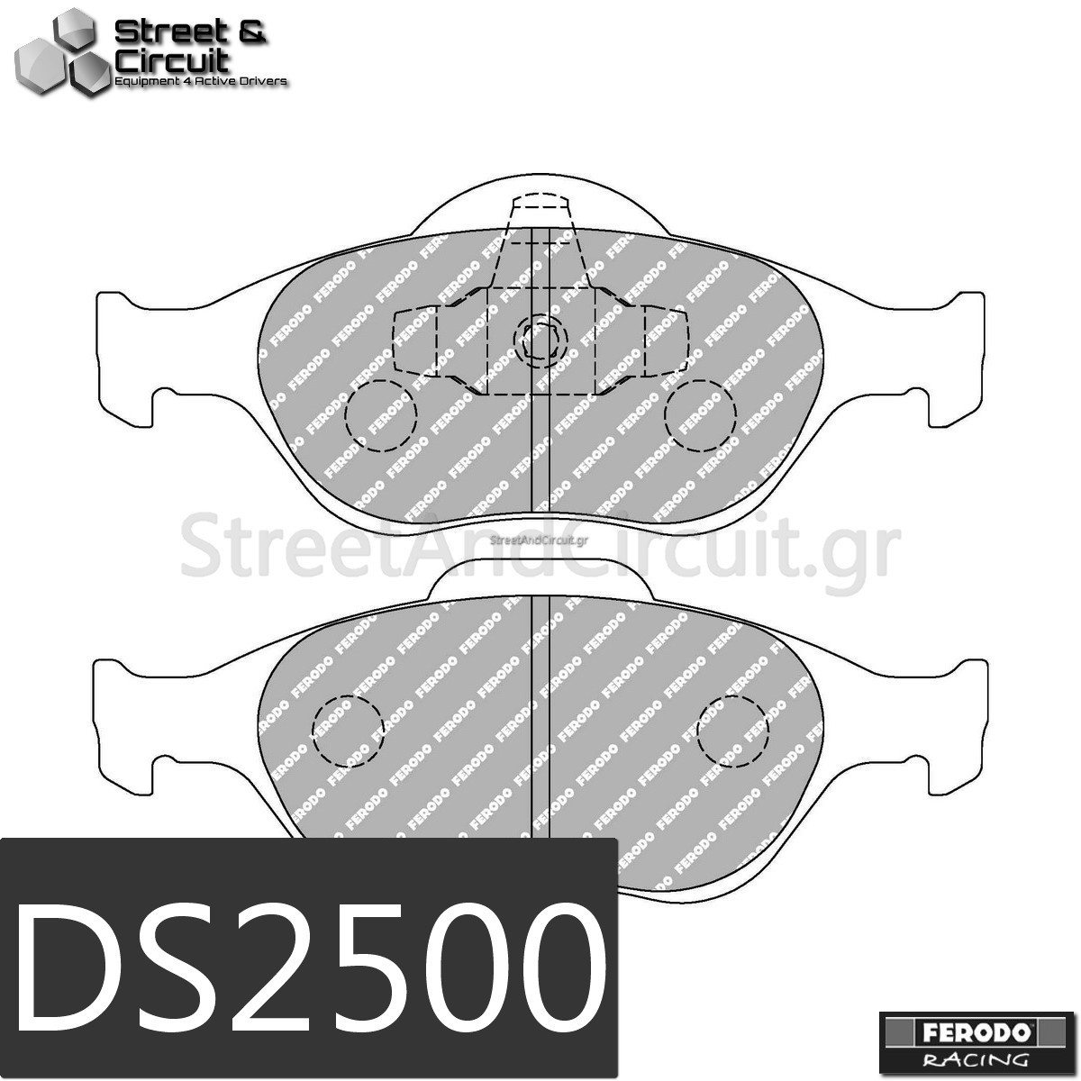 1.4 TDCi Fiesta (5) 2001-2008 (FRONT), Brake System: ATE - Ferodo Racing Τακάκια *DS2500*