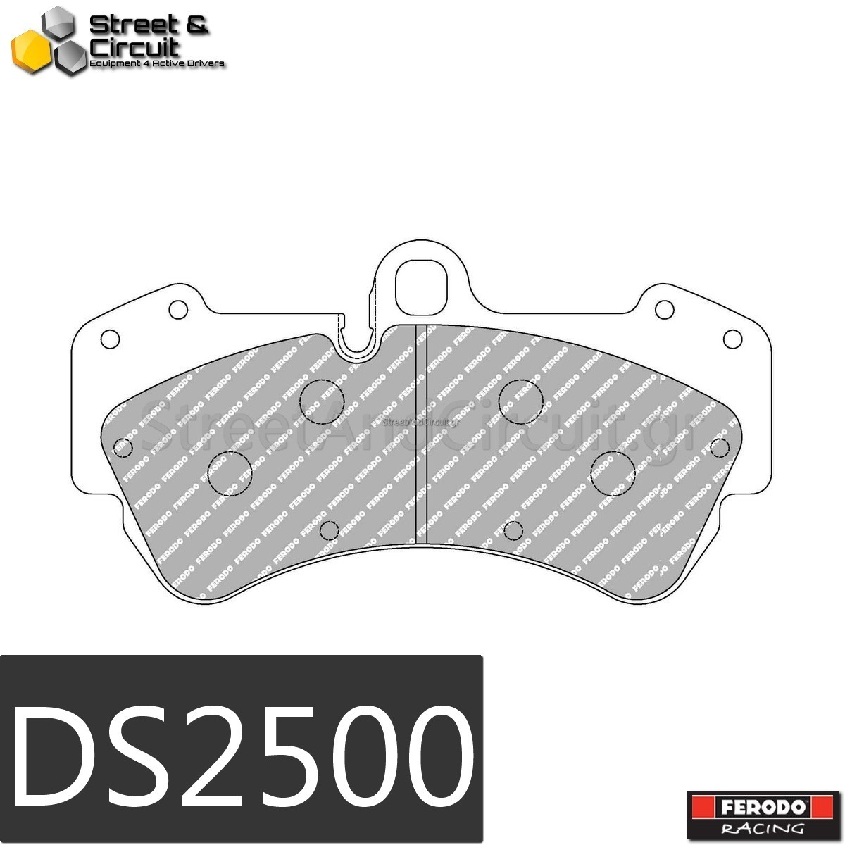 4.8 S Cayenne (955) 2002-2010 (FRONT), Brake System: BREMBO - Ferodo Racing Τακάκια *DS2500*