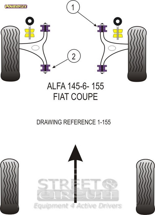 Ψαλίδι/Ανάρτηση - Alfa 145, 146, 155 - Powerflex Σινεμπλόκ Πολυουρεθάνης